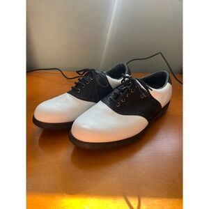 FootJoy Softjoys Terrian Golf Shoes Black White Outdoor Athletic Men Sz 8